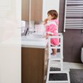 thumbnail image 3 of Costway Kids Kitchen Step Stool Kids Standing Tower with Safety Rails White, 3 of 9