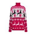 thumbnail image 4 of TIMIFIS Chandail de Noël Laid Nouveau Chandail à Col Roulé à Manches Longues Ensemble Haut/chemise à Col Rond à Manches Longues pring, 4 of 5