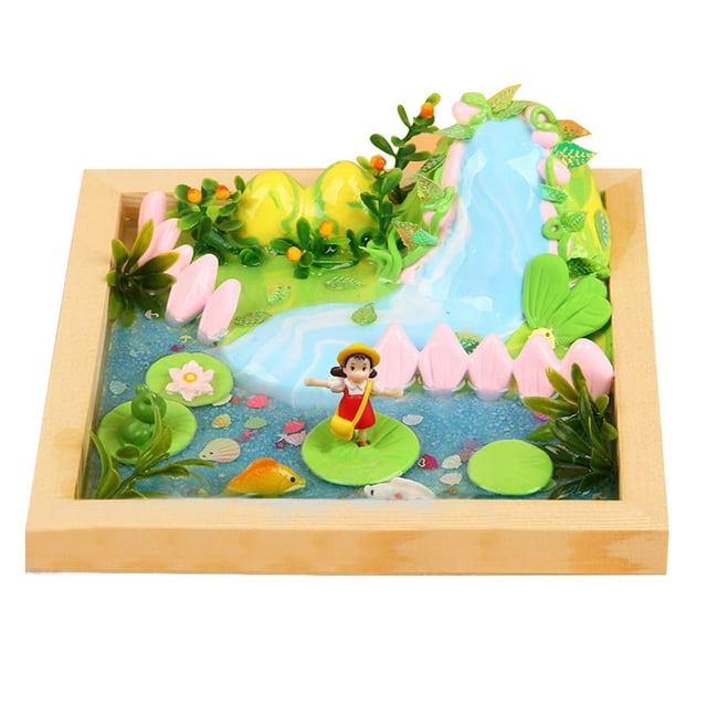 Handmade Micro Scene Little Red Riding Hood Material Kit Crystal Glue Light Clay Children‘s Parent Child Craft Diy Toys