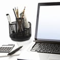 thumbnail image 4 of FESTFENDS Multi Function Desk Pen Holder Black Iron Rotating Pencil Organizer for Office, 4 of 8