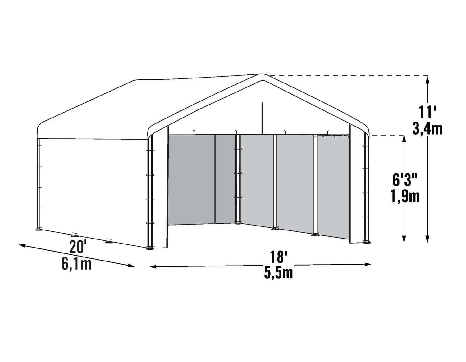 Canopy Enclosure Kit for the SuperMax 18 x 20 ft. White - Frame and Canopy Sold Separately