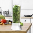 thumbnail image 3 of Kyoffiie Herb Saver for Refrigerator Clear Fresh Herb Keeper Tall Shape Herb Saver Pod Cilantro Saver Container Breathable Plastic Herb Preserver Container Durable for Parsley Cilantro Mint, 3 of 7