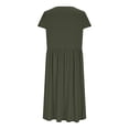 thumbnail image 4 of Ovzne Robes d'Été pour Femmes Robe de Plage Robe Décontractée d'Été pour Femmes Robe de Printemps à Manches Courtes avec Poches Robe de Plage Évasée Robe Décontractée Robe de Printemps à Manches Courtes Liquidation, 4 of 7