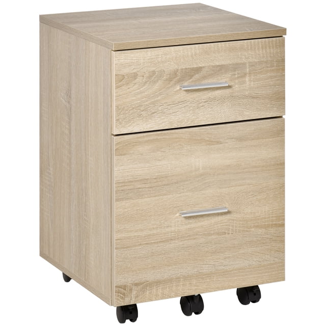 Vinsetto Classeur pour Dossiers Format Lettre Ou A4 avec 2 Tiroirs et Roulettes