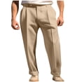 thumbnail image 1 of Pantalon Décontracté pour Hommes, Taille à Boutons, devant Plat, Jambe Droite, 1 of 6