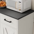 thumbnail image 2 of Homfa Buffet de Cuisine Style Ferme de 42,5 Po L, Armoire de Rangement à 3 Tiroirs avec Tablette Ajustable, Noir Blanc, 2 of 6