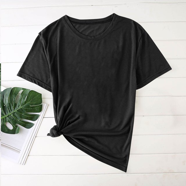 Styesk T-Shirts pour Homme Mode Décontractée Chemise Unie T-Shirt à Col Rond Haut à Manches Courtes Blouses