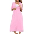 thumbnail image 4 of yievot Robe de Maison pour Femmes Longue à Fermeture Éclair devant Peignoirs Chemises de Nuit avec Poches Tenue d'Intérieur, 4 of 5