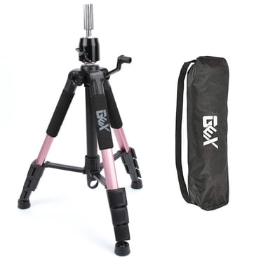 Support Trépied pour Mannequin GEX en Toile, Bloc d'Entraînement pour Poupée, Tête de Mannequin, Support de Perruque pour Cosmétologie et Coiffure (Or Rose)