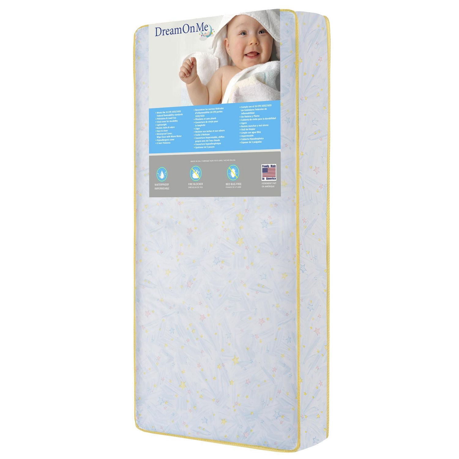 Dream On Me Stars Lit bébé et lit bébé 202 Coil Matelas