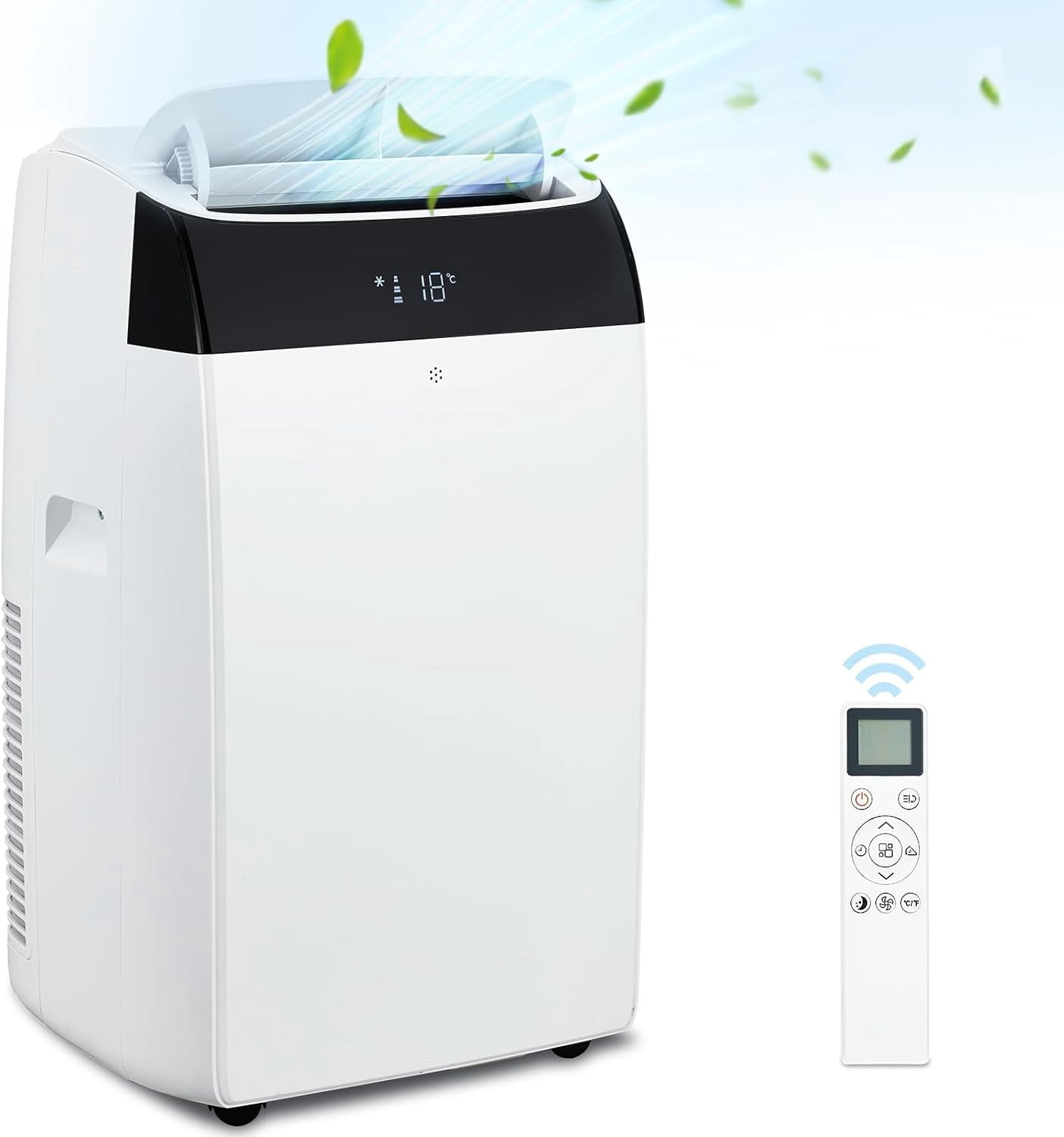 14000 BTU Portable Air Conditioner – 3-in-1 AC Unit with Cooling, Fan & Dehumidifier, Remote Control, Sleep Mode, 24H Timer, Wheels, Cools up to 700 Sq.Ft