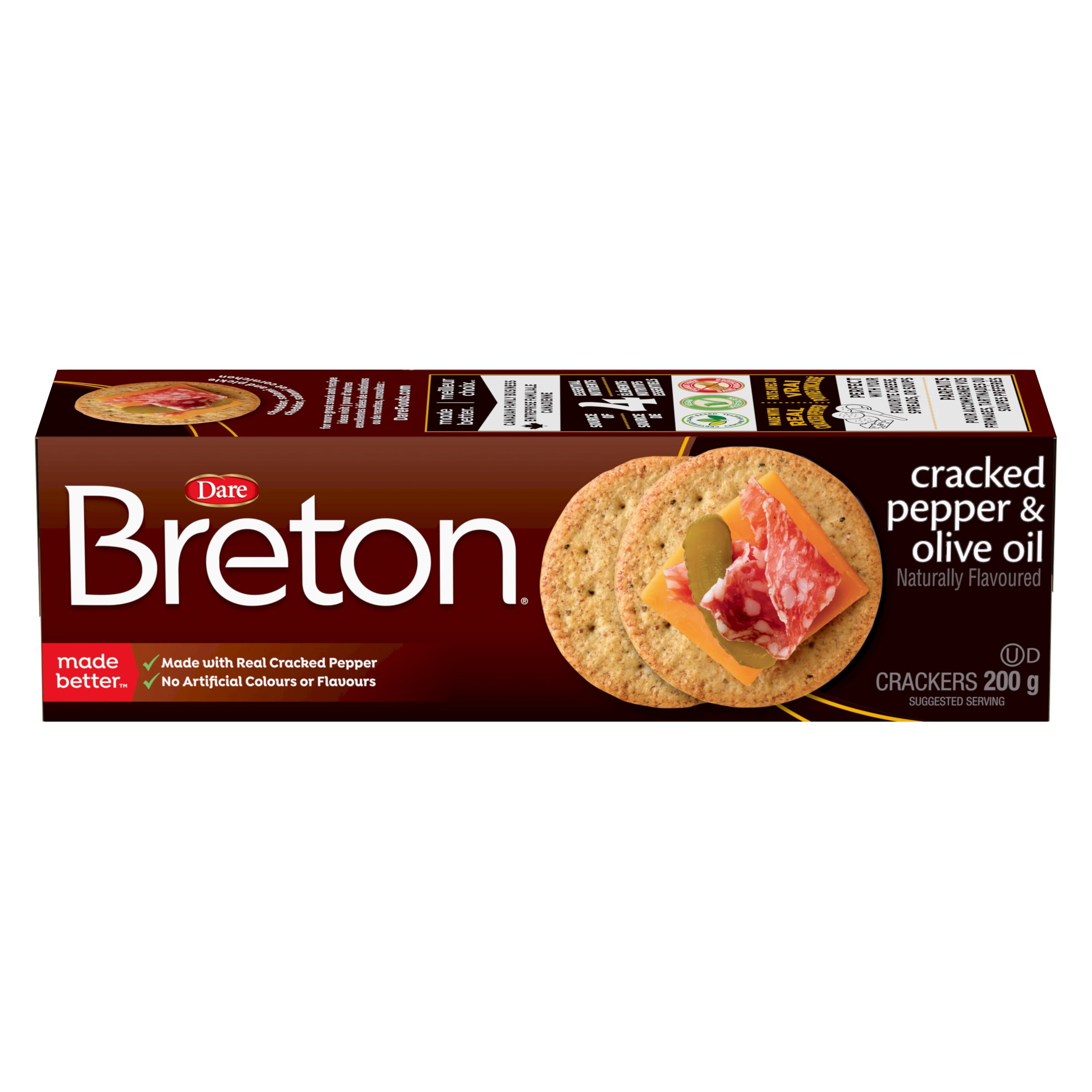 Breton Cracked Pepper and Olive Oil, Dare Crackers