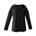 thumbnail image 5 of Swstbby Soldes d'Automne! Hauts d'Automne pour Femmes Grande Taille, Chandail à Capuchon Décontracté à Manches Longues Patchwork Contrasté Noir S, 5 of 5