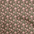 thumbnail image 1 of oneOone Polyester Spandex Brown Fabric Floral Sewing Craft Projects Fabric Prints By Yard 56 Inch Wide, 1 of 4