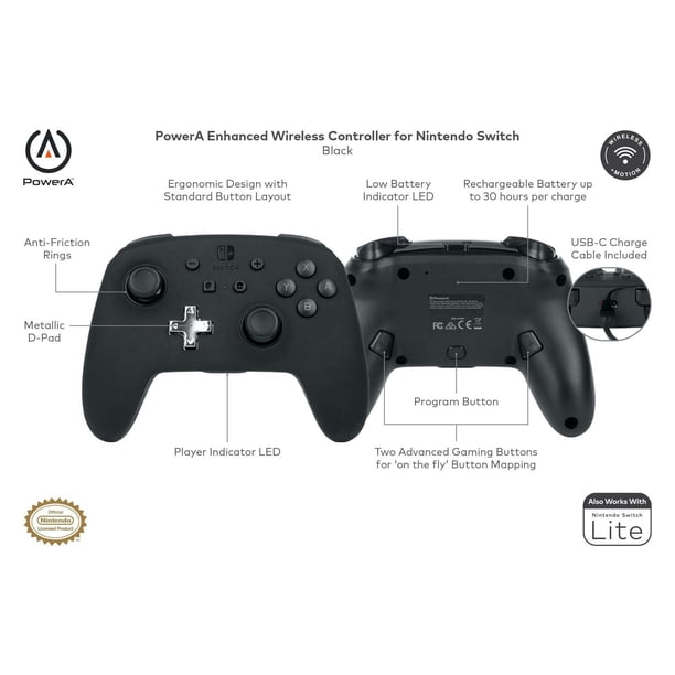 Enhanced Wireless Controller for Nintendo Switch - Black - Walmart.ca
