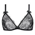thumbnail image 1 of Sous-vêtements pour Femmes en Maille Transparente Lingerie Broderie Soutien-Gorge et String et Bas, 1 of 5