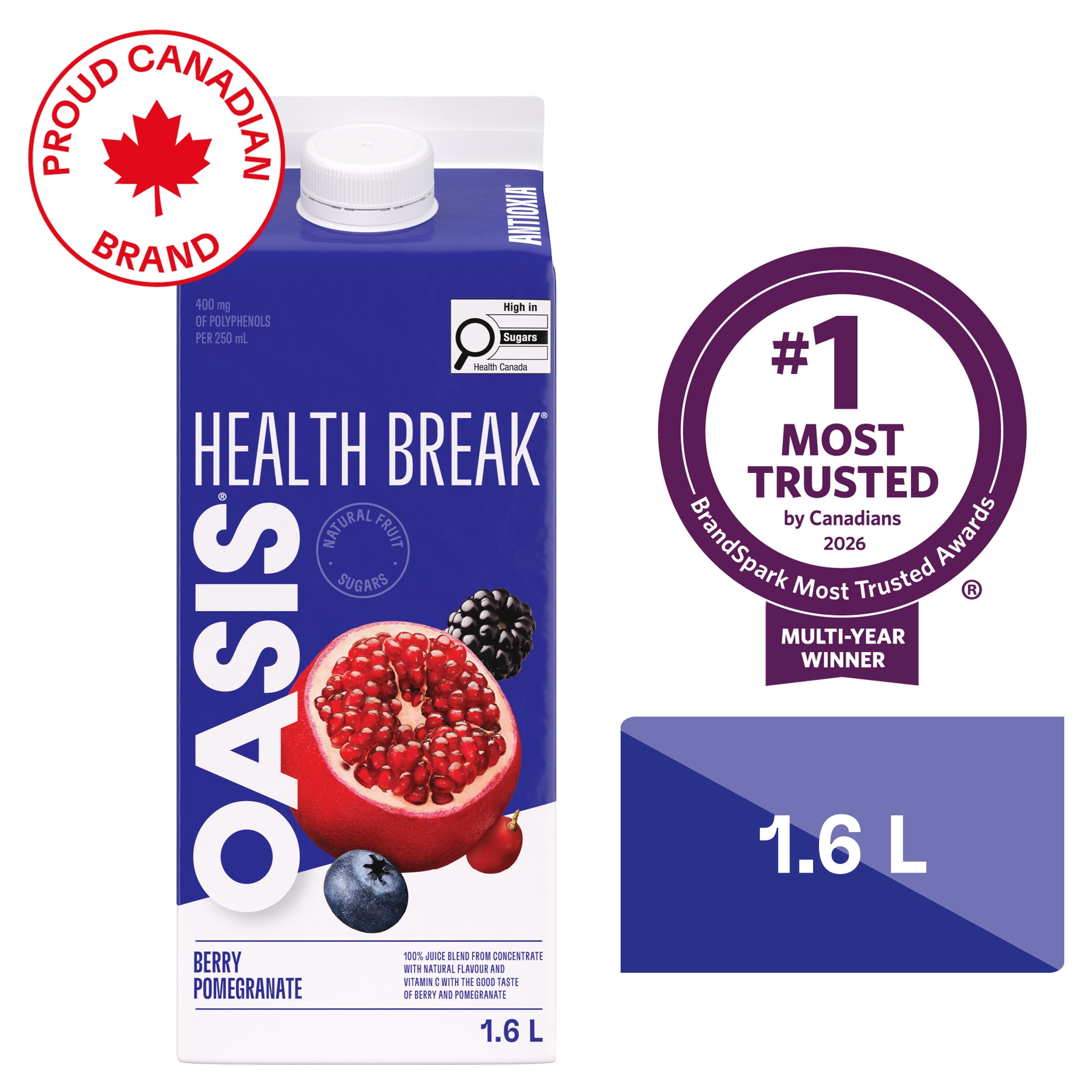 Oasis Health Break Berry Pomegranate Antioxidant Juice 1.6 L