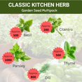 thumbnail image 4 of GSDWIUEW Classic Kitchen Herb Kit, 5 Heirloom Seed Varieties, Basil, Cilantro, Dill, Parsley, Thyme, for Containers, Windowsills Indoor and Outdoor Planting Three Mo Garden, 4 of 8