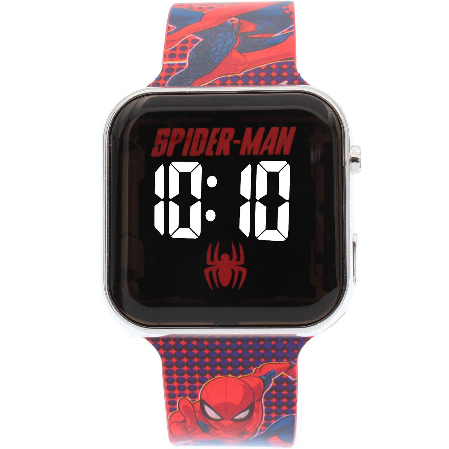 Montre LED pour enfants Spiderman avec bracelet à imprimé de personnages amusant