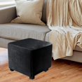 thumbnail image 1 of Dustproof Footrest Foot Stool Slipcover with Elastic Bottom Ottoman Cover Black, 1 of 8
