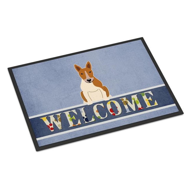 Carolines Treasures BB5716MAT Tapis d'Intérieur Ou d'Extérieur Bull Terrier Rouge Blanc de 18 x 27 Po