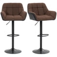 thumbnail image 1 of HOMCOM Adjustable Bar Stools Set of 2, Swivel Tufted Fabric Barstools, 1 of 10