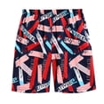 thumbnail image 1 of MIASHUI Shorts de Bain pour Garçons Shorts de Natation Pantalons de Plage d'Été, Rouge, 160, 1 of 5