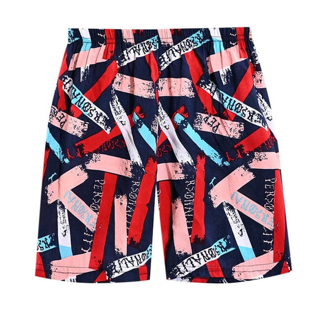 MIASHUI Shorts de Bain pour Garçons Shorts de Natation Pantalons de Plage d'Été, Rouge, 160