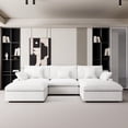 thumbnail image 1 of The Magic Home Canapé Sectionnel Modulaire en Lin en Forme de U à 5 Places, Blanc, 1 of 13