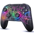 thumbnail image 1 of Manette Pro Switch, Joysticks de Manette Switch, Manette Switch pour Nintendo Switch/OLED/Lite, Télécommande Sans Fil Switch Pro ZRZLMVP pour PC/IOS/Android avec Fonction Turbo, 1000mAh, Spiderweb Black, 1 of 14