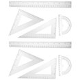 thumbnail image 3 of Ensemble de Règles en Plastique Transparent Quatre Pièces avec Protracteur et Triangle pour Usage Domestique Très Durable PS, 3 of 8