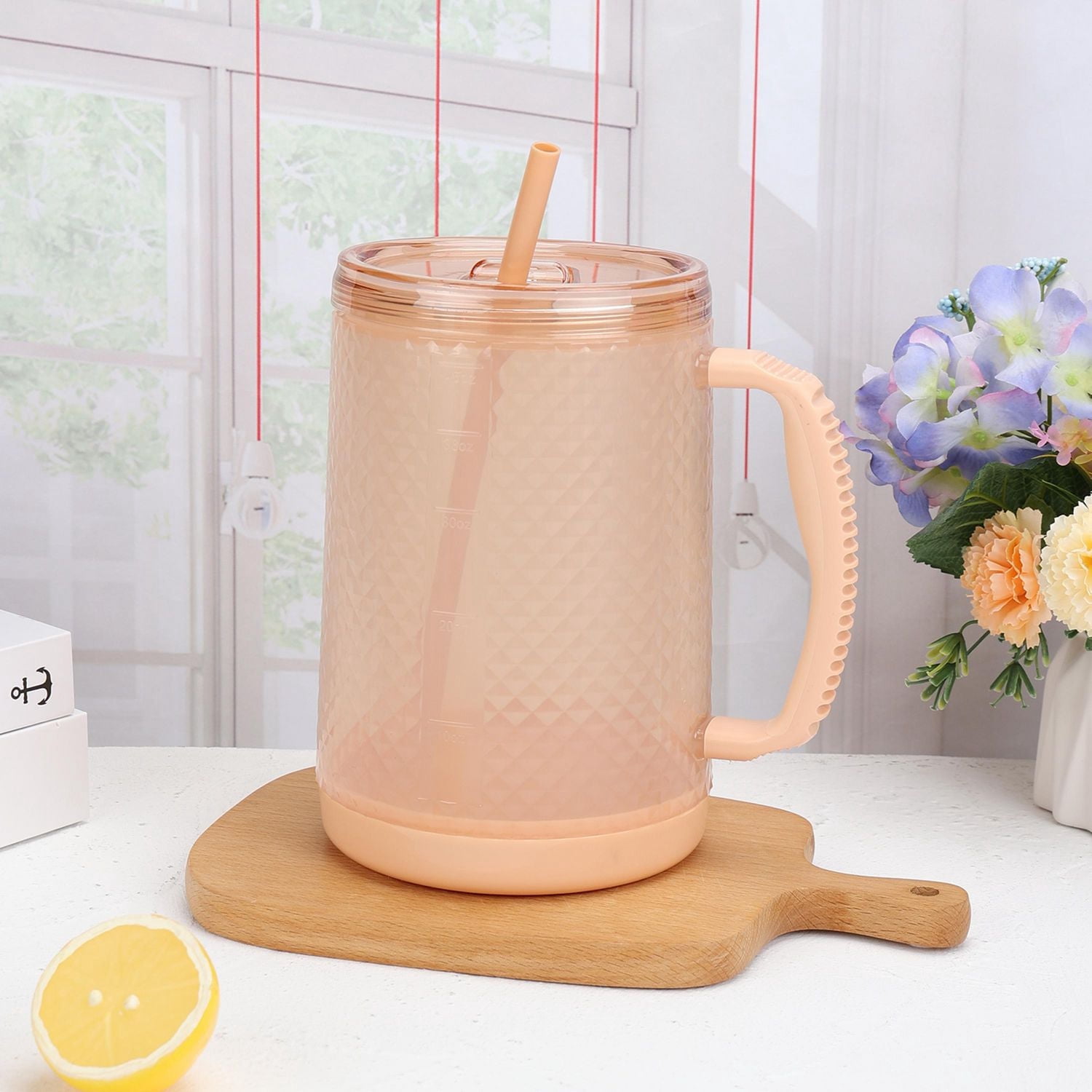 Mainstays Tasse à siroter en plastique orange de 1,45 L