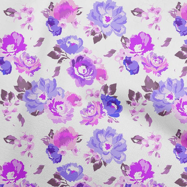 oneOone Polyester Spandex Purple Fabric Floral Craft Projects Decor Fabric Printed By The Yard 56 Inch Wide