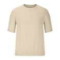 thumbnail image 3 of Gspmoly T-Shirts pour Hommes, Mode Été Tricoté Décontracté Couleur Unie Manches Courtes Col Rond Blouse Haut Homme Liquidation, 3 of 6