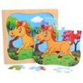 thumbnail image 3 of Leadingstar 16 Pcs/set Cartoon Puzzle Wooden Animal Pattern Jigsaw Toys for Children, 3 of 7