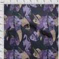 thumbnail image 4 of oneOone Velvet Denim Blue Fabric Leaves Sewing Craft Projects Fabric Prints By Yard 58 Inch Wide, 4 of 5