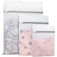 thumbnail image 1 of Muchfun 3Pcs Durable Diamond Mesh Laundry Bags for Delicates 1 Large 16 x 20 Inches 1 Medium 12 x 16 Inches 1 Small 9 x 12 Inches (Diamond Mesh), 1 of 5