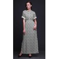 thumbnail image 2 of Bimba Robe Longue Maxi en Rayonne Triangle Géométrique Imprimée pour Femmes avec Fente Latérale-Moyenne, 2 of 6