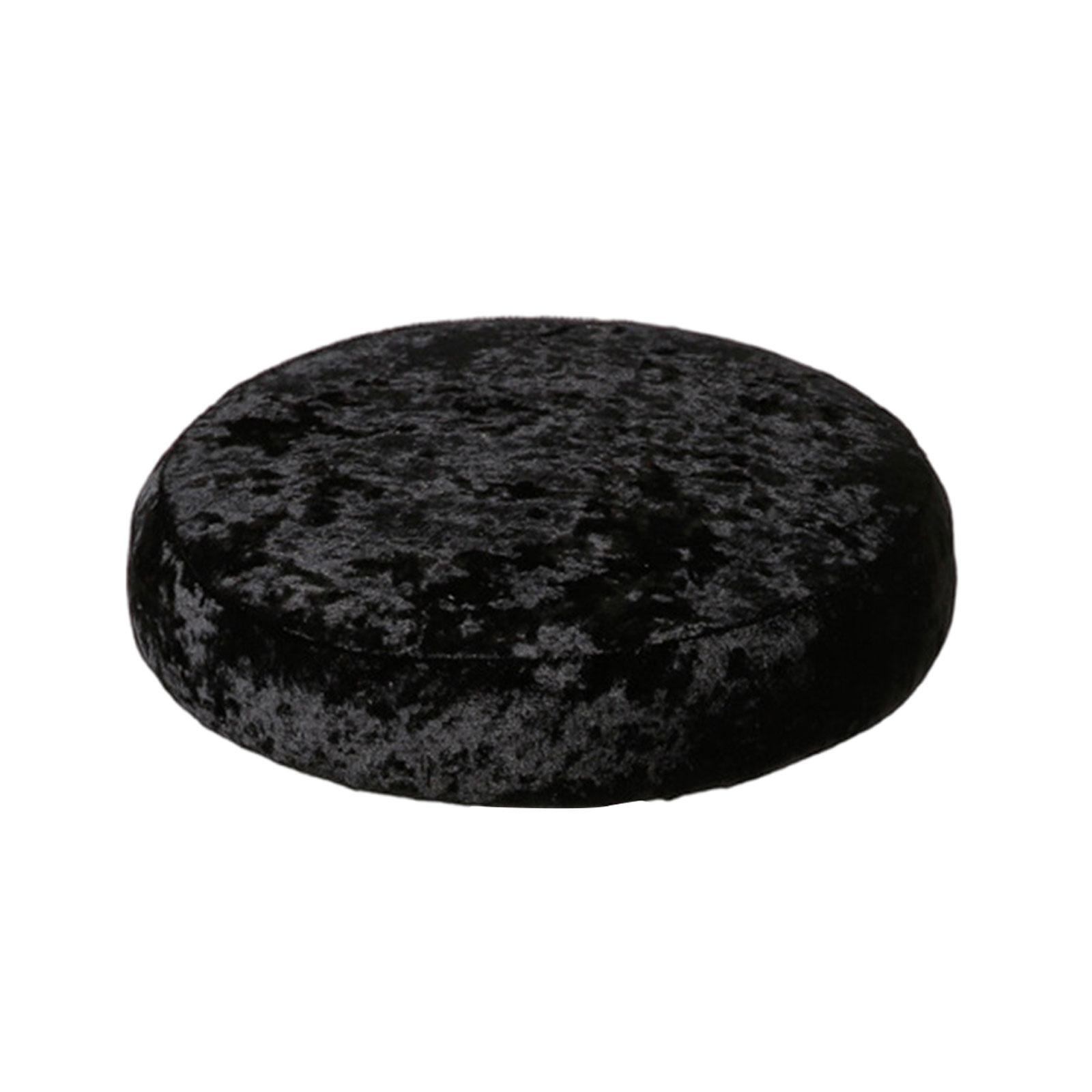 Rongfmy Washable Bar Stool Covers 28-35cm Decoration Accessories Elastic Stretchable Cover Soft Barstool Covers Round Seat Covers for Household Bar Black