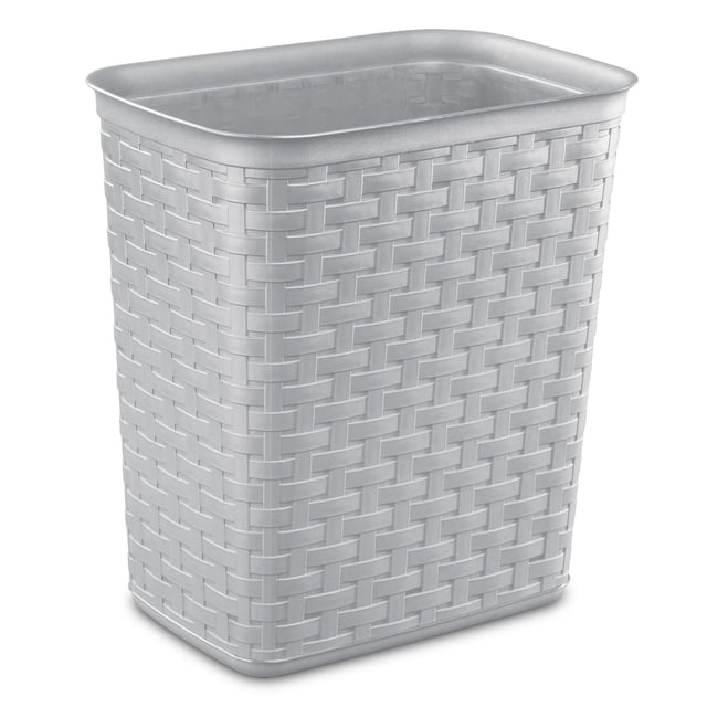 Sterilite 12.9L Weave Wastebasket-Grey