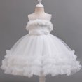 thumbnail image 4 of LOVZFMLL Jupe Princesse à Nœud pour Filles, Été, Manches Courtes, Volants, Dentelle, Col Rond, Broderie, en Maille, 4 of 8