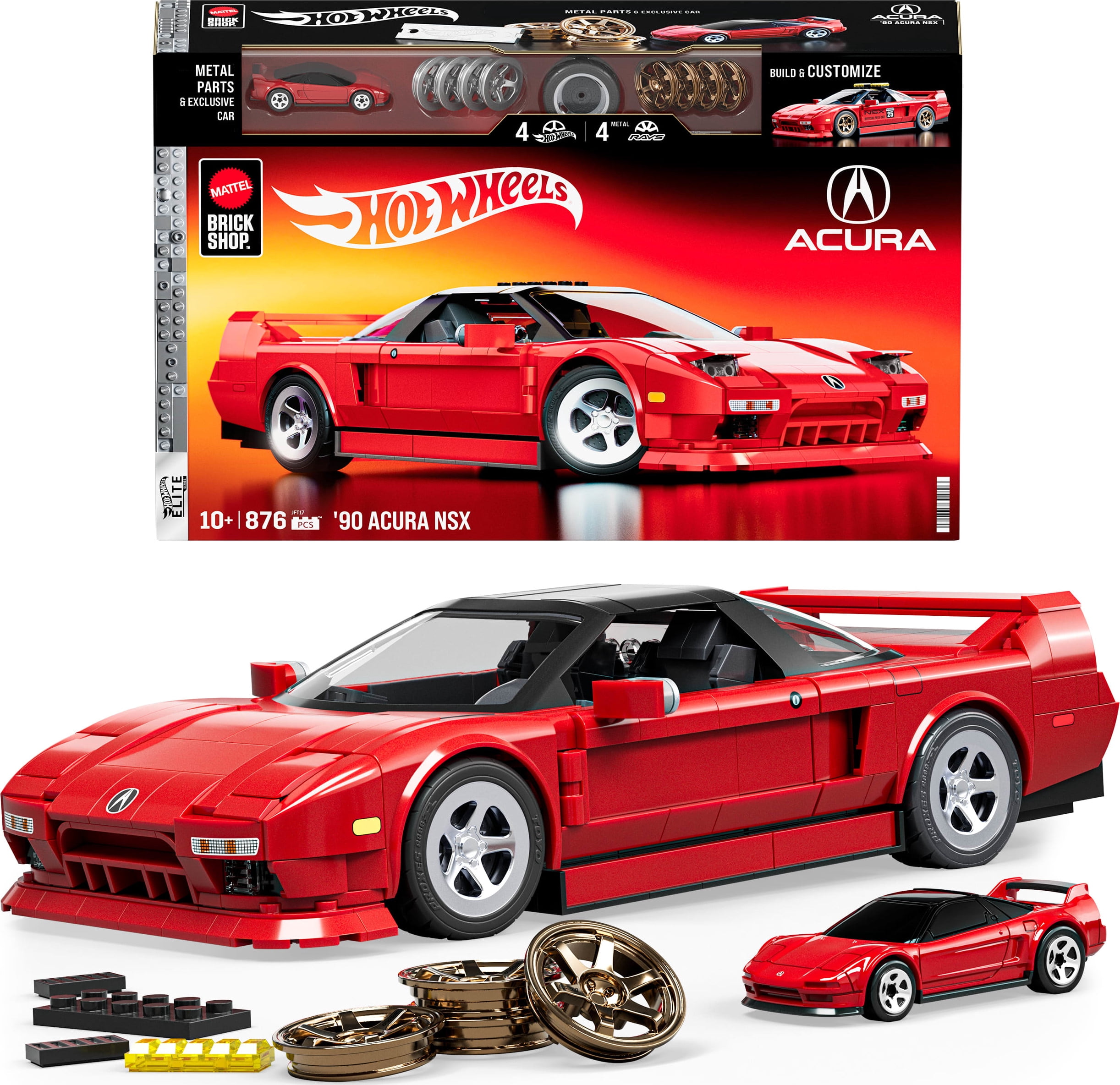 Mattel Brick Shop Hot Wheels '90 Acura NSX Building Toy (876