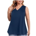 thumbnail image 1 of Birdeem Débardeur pour Femmes Mode Grande Taille Col en V T-Shirt Sans Manches Ample, 1 of 10