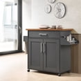 thumbnail image 2 of Pemberly Row Îlot de Cuisine avec Porte-Épices en Chêne Gris, 2 of 5