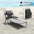 thumbnail image 3 of Outsunny Chaise Longue Pliante avec Dossier Inclinable, Chaise de Bronzage, Gris Mélangé, 3 of 10