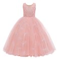 thumbnail image 1 of KAWELL Robe Princesse Lilas pour Fille, Robe de Bal en Tulle Brodé pour Enfants, 1 of 4