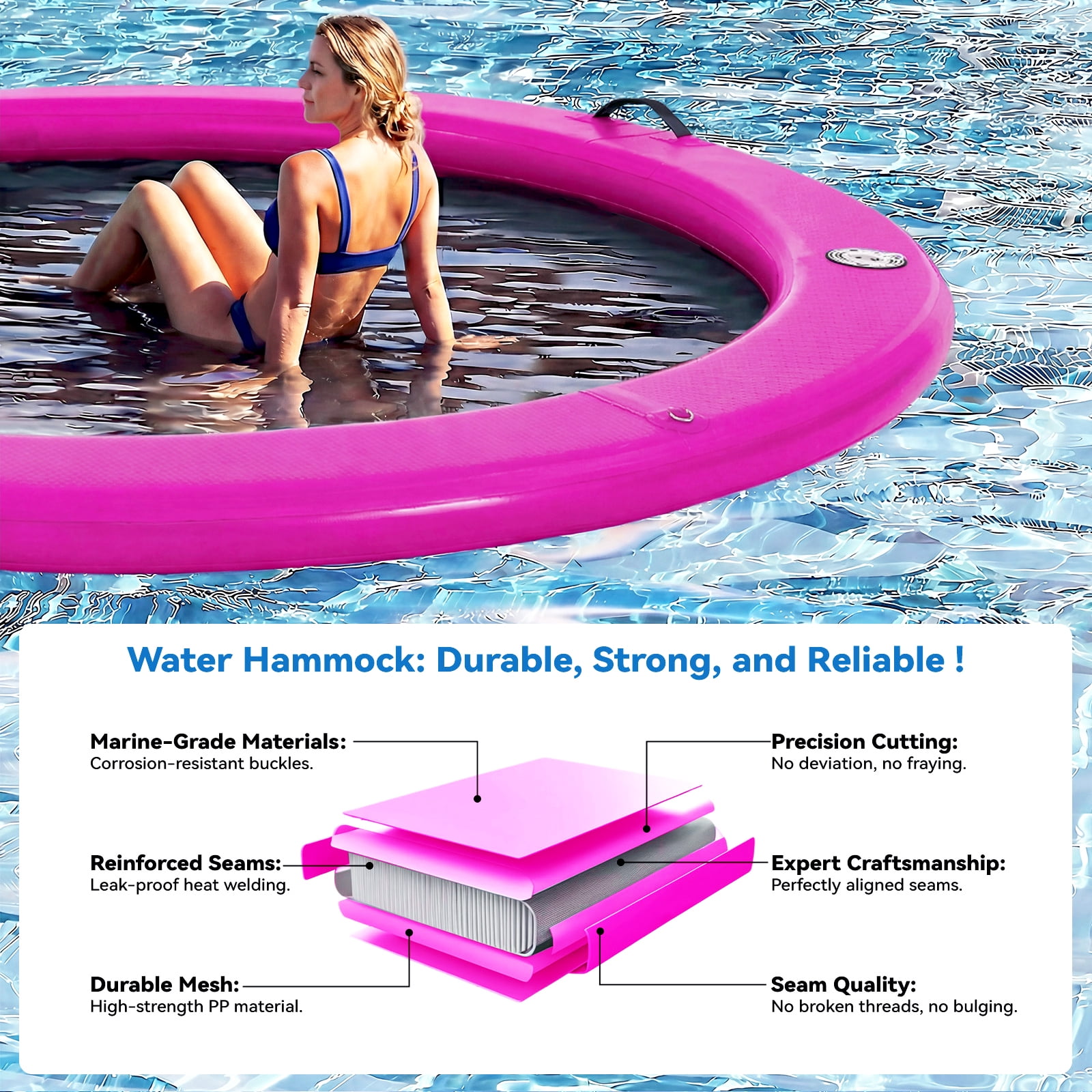 Matelas flottant gonflable floqué doux pour adultes, idéal pour la piscine, le r