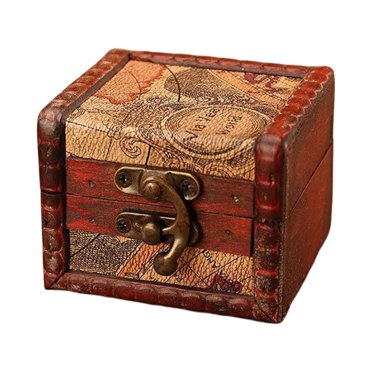 Xuanheng Rustique en Boîte avec Serrure Faite à la Main Boîte Verrouillable Support Boîte à Bijoux Boîte à Bibelots pour C