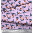 thumbnail image 3 of Soimoi Modal Satin Fabric Text,Rugby Ball & Bird Cartoon Printed Craft Fabric by The Yard 42 Inch Wide, 3 of 3