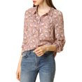 thumbnail image 1 of INSPIRE CHIC Chemise à Petites Fleurs pour Femme à Boutons, Manches Longues, 1 of 7